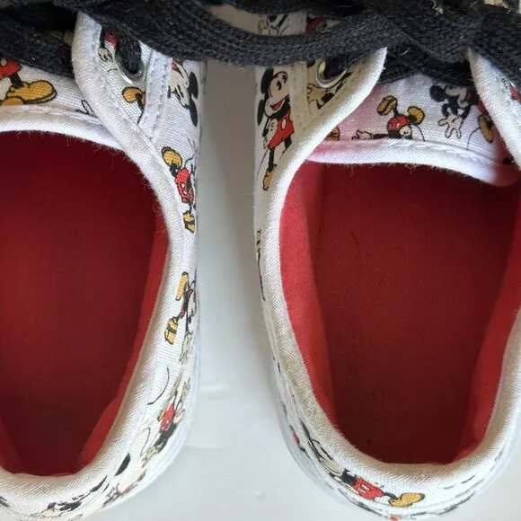DISNEY Mickey Mouse All Over Canvas Shoes Women's Sz 8 Shoes Low White Sneakers - Picture 9 of 10